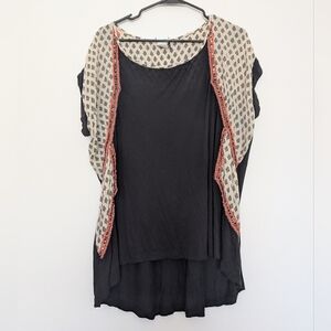 Anthropologie Boho Light Weight Beaded Top